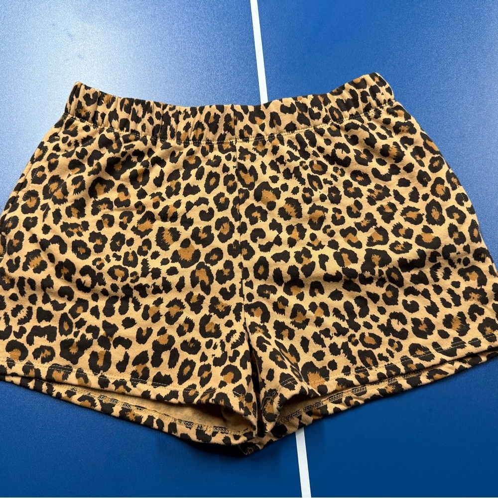 The Rolling Stones Brown and Black Leopard Shorts